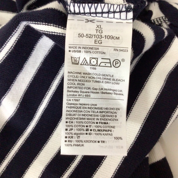 Banana Republic Navy and White Striped Top, XL - Picture 5 of 7